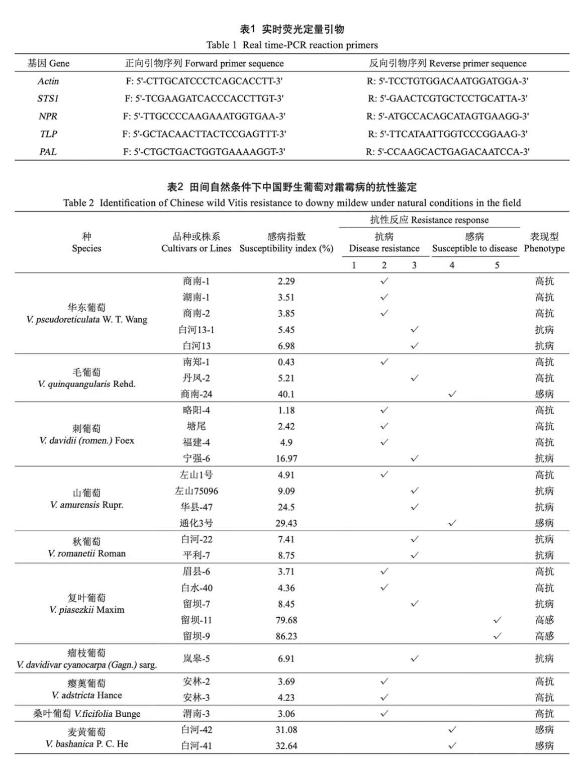 葡萄種質(zhì)資源抗霜霉病鑒定研究(圖2) 葡萄種質(zhì)資源抗霜霉病鑒定研究(圖2)