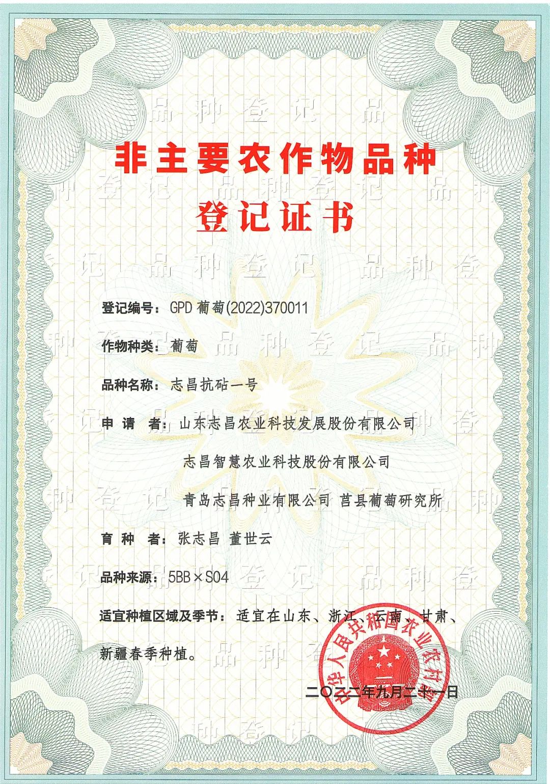 “志昌抗砧一號”砧木新品種通過農業(yè)農村部品種登記(圖1)